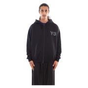 Zwart Faded Logo Zip Hoodie Y-3 , Black , Heren