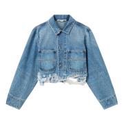 Vintage Blue Chain Pocket Denim Jacket Stella McCartney , Blue , Dames