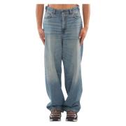 Mid Wash Loose Jeans Haikure , Blue , Heren