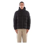 Matte Hooded Donsjack Afterlabel , Black , Heren