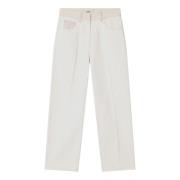 Slim Fit Broek Fendi , White , Dames