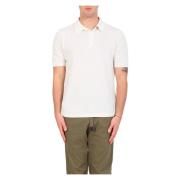 Beige Crepe Cotton Polo Shirt Eleventy , White , Heren