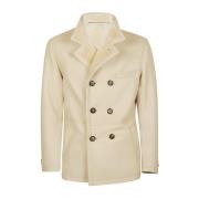 Shearling Dubbelborst Jas Eleventy , Beige , Heren