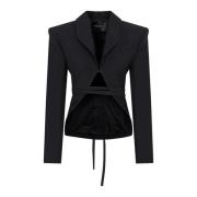 Zwarte Jas 1999 Stijl Mugler , Black , Dames