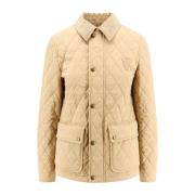 Gewatteerde Monogram Patch Jack met Corduroy Kraag Burberry , Beige , ...