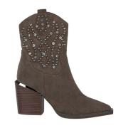 Beige Suède Dames Cowboylaarzen Alma EN Pena , Beige , Dames