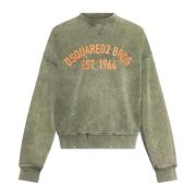 Sweatshirt met vintage effect Dsquared2 , Green , Heren