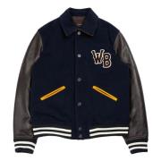 Varsity jack met reliëfleer Blauw/Bruin Wales Bonner , Blue , Heren