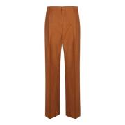 Katoenmix Broek Gemaakt in Italië Saulina , Brown , Dames