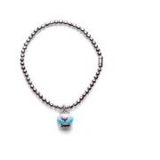 Klokvormige Zilveren en Turkoois Emaille Armband Chantecler , Gray , D...