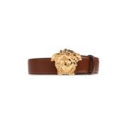 Leren riem Versace , Brown , Heren