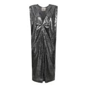 Grijze Polyester Jurk Gemaakt in Italië Crida Milano , Gray , Dames