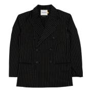 Zwart Gestreepte Geborduurde Double-Breasted Blazer House of Sunny , B...