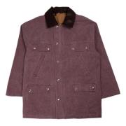 Paarse Canvas Jacht Blouson Jas Auralee , Purple , Heren