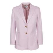 Roze Katoen Elastomeer Jas Made in Italy Saulina , Pink , Dames