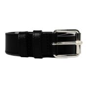 Zwarte Kalfsleren Riem met Gesp Comme des Garçons , Black , Unisex