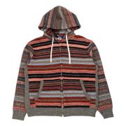 Multikleur Wol Jacquard Hoodie met Capuchon Junya Watanabe , Multicolo...