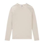 Oblique Crew Neck Jumper Kultivate , Beige , Heren