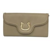 Pre-owned Leather wallets Bvlgari Vintage , Beige , Dames