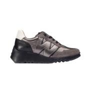 Grijze Leren Dames Sneaker Wonders , Gray , Dames