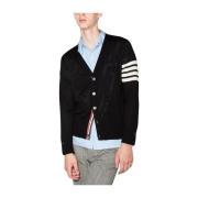 Navy V-hals Cardigan in Merinowol Thom Browne , Blue , Heren