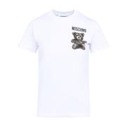 Wit T-shirt met uniek design Moschino , White , Dames