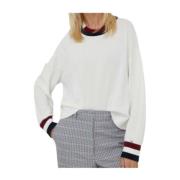 Dames Sweater in Katoenmix Tommy Hilfiger , White , Dames