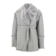 Omkeerbare Shearling Leren Jas Grijs IRO , Gray , Dames