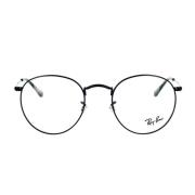 Retro Ronde Metalen Bril Model Ray-Ban , Black , Unisex