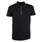 Polo Shirt Katoen Elastaan Mix Armani Exchange , Black , Heren