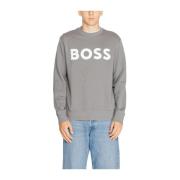 Katoenen Hoodless Sweatshirt Collectie Hugo Boss , Gray , Heren