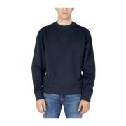 Stretch Katoen Hoodless Sweatshirt Collectie Hugo Boss , Blue , Heren