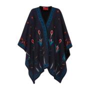 Omkeerbare Wol-Vilt Poncho La DoubleJ , Multicolor , Dames