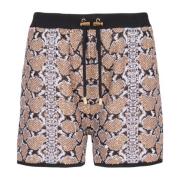 Slangenprint gebreide shorts Balmain , Brown , Dames