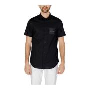 Katoenen Korte Mouw Shirt Armani Exchange , Black , Heren