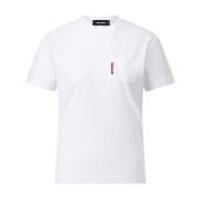 Klassiek T-shirt met zak Dsquared2 , White , Heren