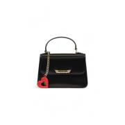 Moderne polyurethaan dameshandtas collectie Love Moschino , Black , Da...