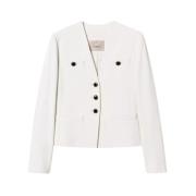 Blazerjas met juweelknopen Twinset , White , Dames