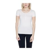 Roze Katoenen T-shirt Lente/Zomer Collectie Emporio Armani EA7 , White...