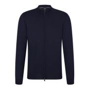 Blauwe Rits Cardigan Sweater Jas Hugo Boss , Blue , Heren