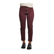 Hoge taille Bordeaux Katoenen Broek Jijil , Red , Dames