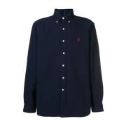 Navy Oxford Sportshirt Polo Ralph Lauren , Blue , Heren