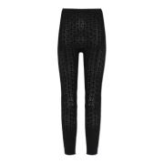 Geribbelde broek Alaïa , Black , Dames