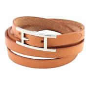 Pre-owned Leather bracelets Hermès Vintage , Brown , Dames