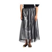 Glanzende Zilveren Midi Rok Liu Jo , Gray , Dames