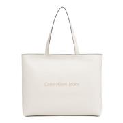 Stijlvolle Rits Tote Tas Calvin Klein Jeans , White , Dames