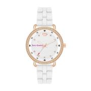 Roze en wit metalen horloge Juicy Couture , White , Dames