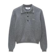 Grijze Trui met Knoopsluiting Msgm , Gray , Dames