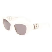 Witte Gespoten Zonnebril Karl Lagerfeld , White , Dames