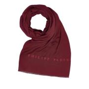 Sjaal Halsdoek Stola met geborduurd logo Philipp Plein , Red , Dames